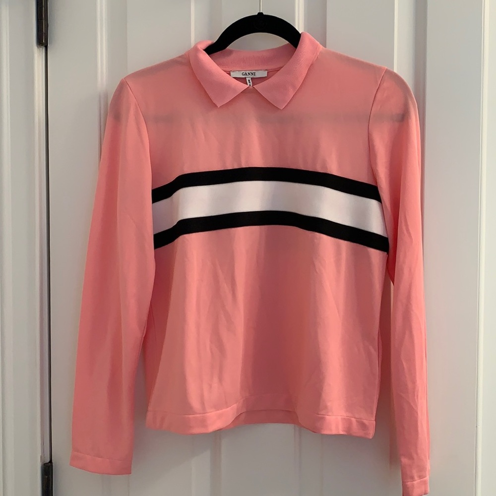 Pink Ganni Dubois Polo top